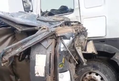 Five seriously injured as 40-foot truck rams into two buses in Lagos