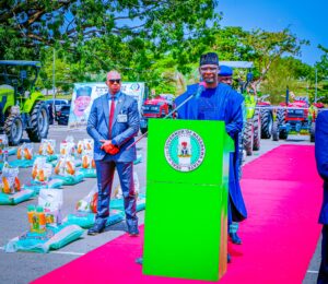 His Excellency, Engr. Abdullahi A. Sule Today, Flag-off of the Disbursement of Farm inputs and Assets to 10,000 Beneficiaries of the Nasarawa N-Cares program.