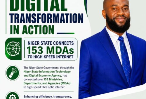 NIGER STATE CONNECTS 153 MDAs TO HIGH-SPEED INTERNET UNDER DG SULEIMAN ISAH.