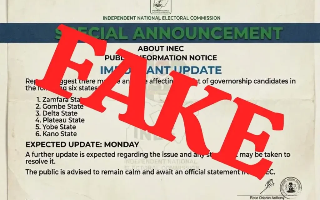 Fake governorship list in circulation, INEC raises alarm – Daily Trust