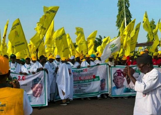 Tinubu Support Groups March In Kaduna Ahead Of APC Campaign Flag-Off